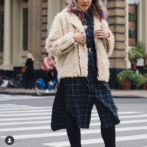 Unif x Urban Outfitters Rare sherpa moto jacket - Picture 2 of 3